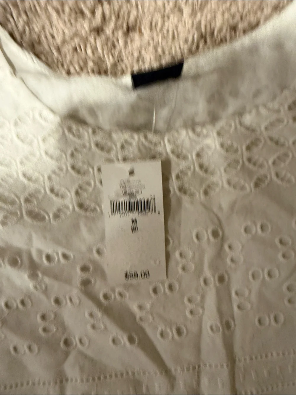 GAP White Eyelet Sleeveless Fit-and-Flare Dress